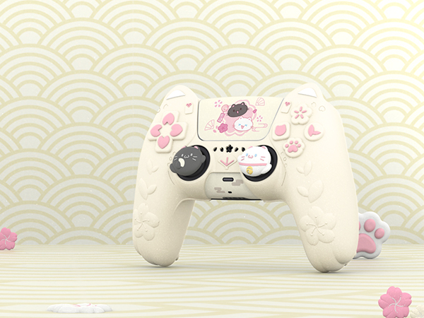 PlayVital Cherry Blossoms Kitten Protective Silicone Cover