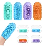 NFSVLB Finger Tooth Brushing Baby Toothbrush 4 Pcs with 4 Travel Storage Case,Food Grade Silicone...
