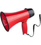 MyMealivos Portable Megaphone Bullhorn 20 Watt Power Megaphone Speaker Voice and Siren/Alarm Mode...