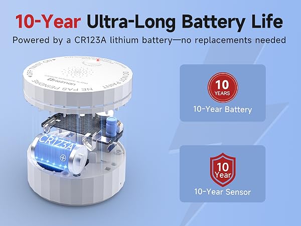 interlinked co alarm 10-year battery