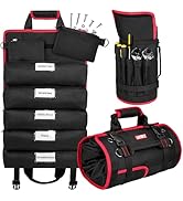 Tool Bag,Large Roll Up Tool Bag Organizer,13 Pockets Tool Roll Storage Pouch,Heavy Duty Portable ...