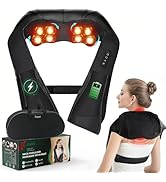 Joyset Cordless Neck Massager Shiatsu Neck and Back Massager with Heating Free Easy to Wash Cloth...