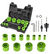 Yougfin Hole Saw,Bi-Metal Hole Saw Kit 18 PCS Heavy Duty Hole Cutter with Carrying Case,Ideal for...