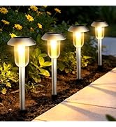 Solar Pathway Lights Outdoor, 8 Pack Solar Powered Garden Lights, 3000K Warm White LED, Waterproo...