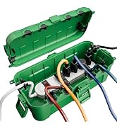RESTMO Outdoor Electrical Box, IP54 Weatherproof Extension Cord Cover with 6 Cable Entry Ports, W...