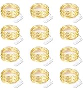 12 Pack Fairy Lights Battery Operated String Lights 7 Feet 20 Led Waterproof Christmas Lights Sil...