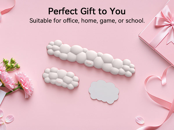 Cloud Wrist Rest Keyboard, Memory Foam Cloud Keyboard Wrist Pad with Ergonomic Support &amp;amp; Base