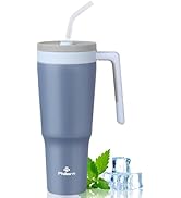PHILORN 40 oz Tumbler with Handle and Straw Lid, 100% Leak-proof Stainless Steel Tumbler,Large Tr...