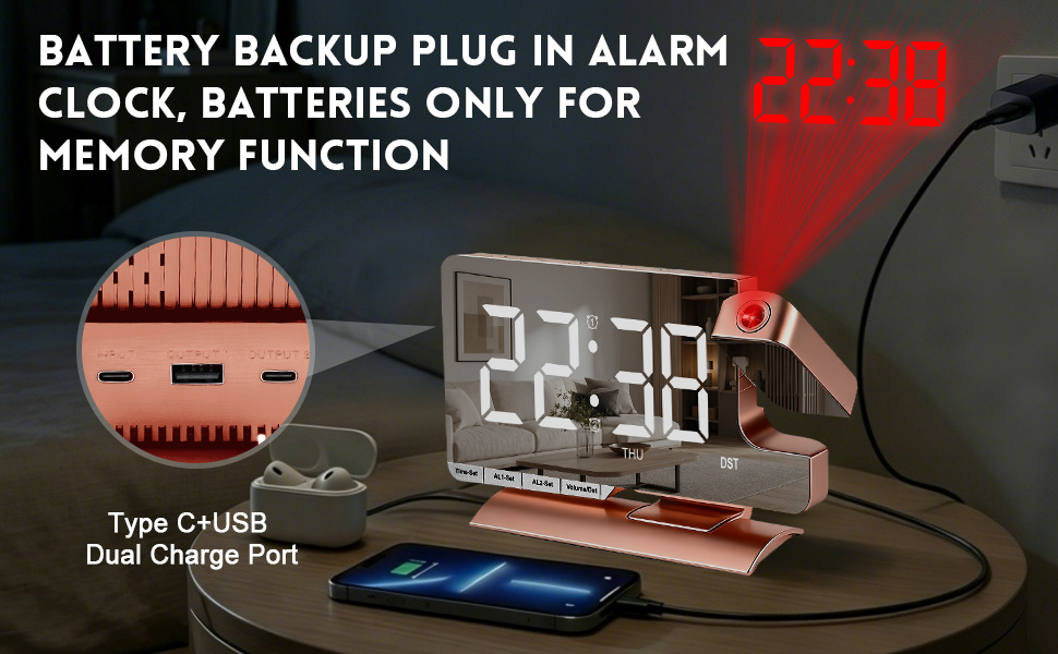 battery backup alarm clock