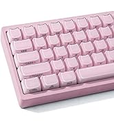 TYRIXKI Crystal Jelly Cat Shape Keycaps,119 Keys Translucent Cute Pink Side Printed Keycaps Mao P...