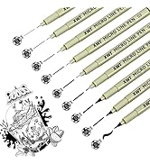 XWT Micro Fineliner Pens 9 Size/Set, Ultra Fine Fineliner Pen, Soft Nib Pen, Brush Marker Pen, Wa...