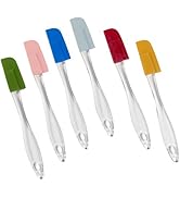 Evelots Set of 6 Mini Silicone Spatula Set for Kitchen Cooking &amp; Baking, Silicone Cooking Utensil...