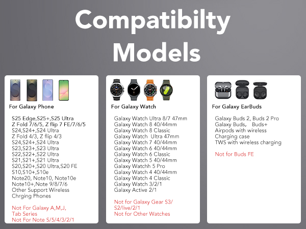 wireless charger stand compatible for samsung phone and watch