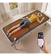 Bearhug Massage Table Warmer Heating Pad 30” x 71”, Dark Grey Cotton Wool Dual-Zone Heating Pad w...