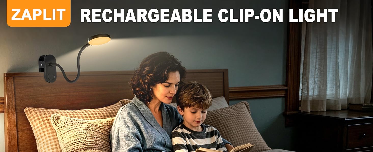 Clip on light for bed