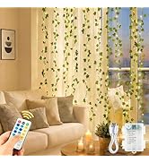 YOUNGAR Ivy Vines with Fairy Lights, Battery/USB Operated Leaf String Warm White Lights, 23FT 73L...