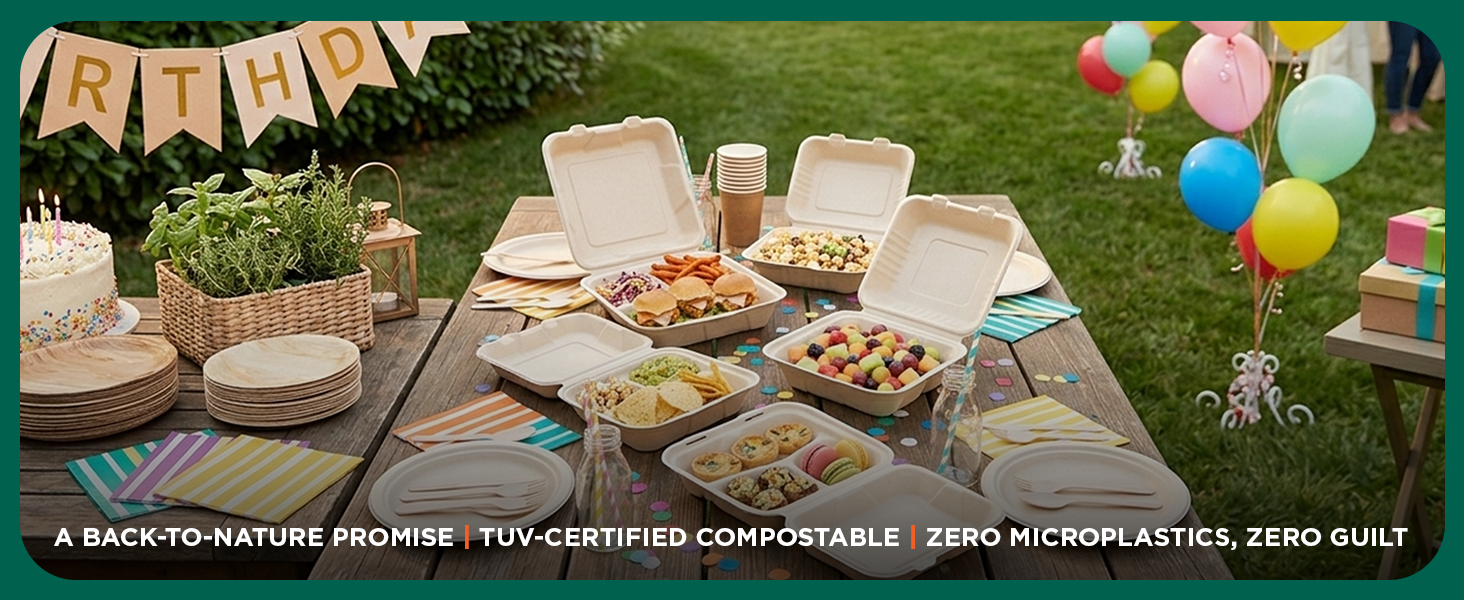 Take Out containers Leak free 6 inch Heavy duty Clamshell