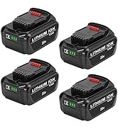 KUNLUN 4Pack 20V 6.5Ah Replacement Battery for De Walt 20V Max Battery Suitable for De Walt 20 Vo...