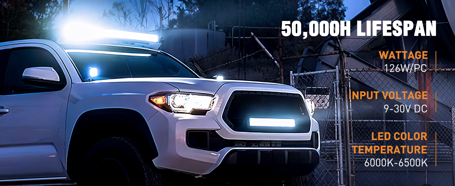 Nilight - 60005C-A 20Inch 126W Spot Flood Combo Led Light Bar Off Road Lights Boat Lighting 