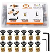 32 Sets Threaded Inserts for Wood Furniture Screws - 1/4-20 x 25/32" Inserts and Bolts - Hex Sock...