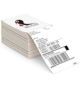 HUOJI Direct Thermal Shipping Labels, 4x6 inches, 500 Sheets Fanfold, Perforated Edges, Self-Adhe...