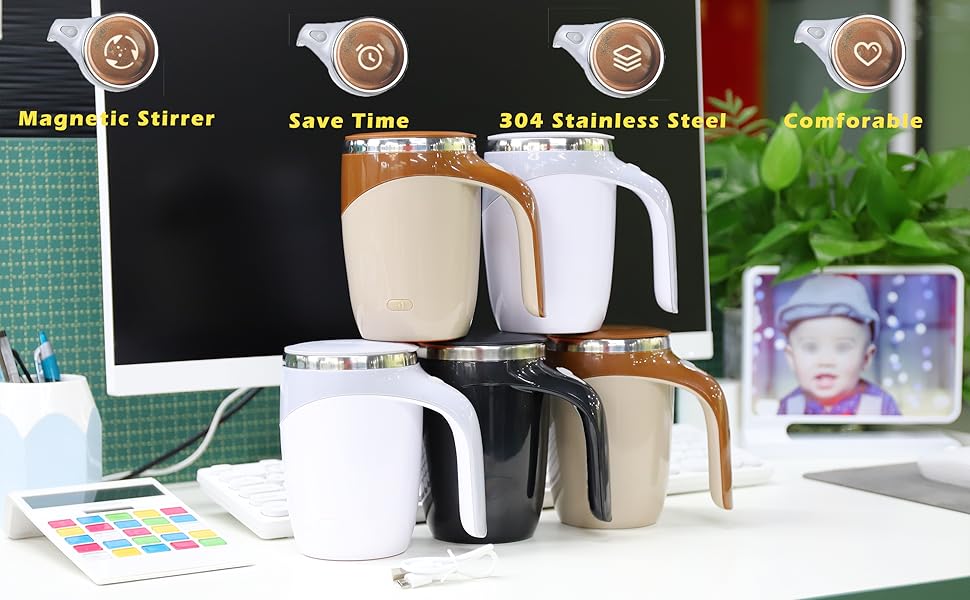 Self Stirring Mug - Magnetic Electric Auto Cute Mixing Cup Tasse