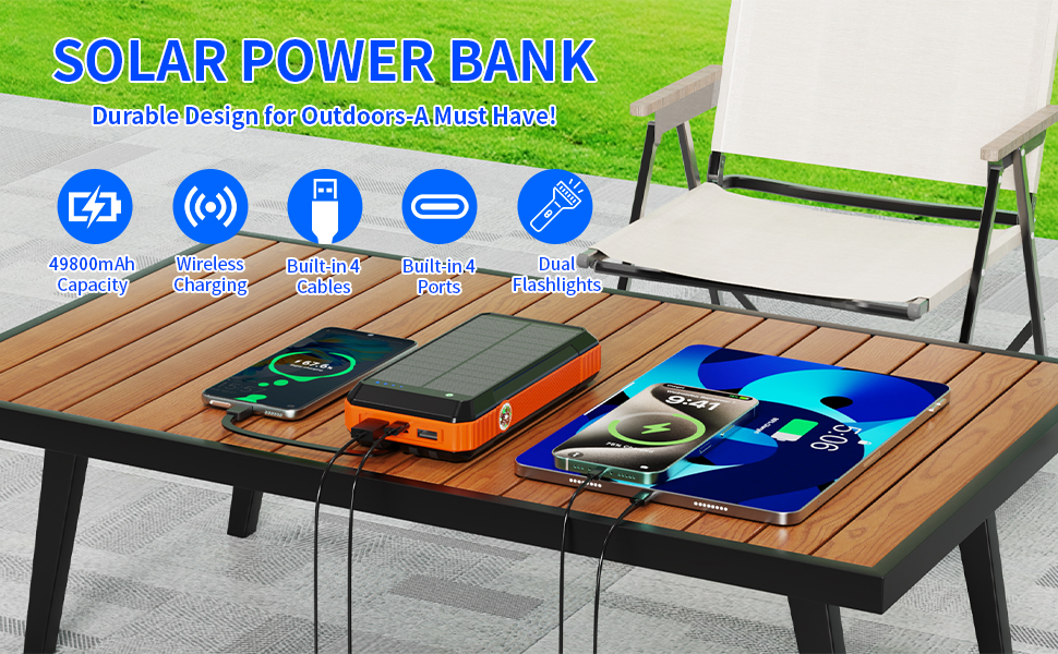 solar power bank portable charger solar battery charger solar powered power bank solar