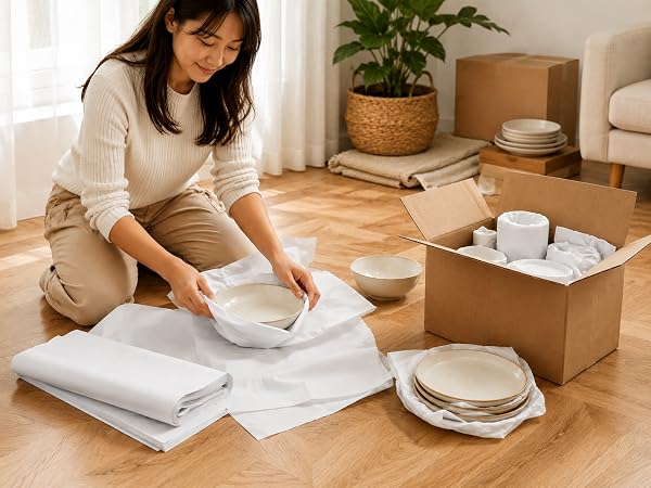 White newsprint packing paper for gift boxes and shipping
