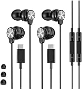 2 PACK USB C Headphones for iPhone 17 16 15, Wired Earbuds USB C with Clear Mic &amp; Noise Reduction...
