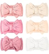 CÉLLOT 6 Pcs Baby Bows Headbands Nylon Hairbands Baby Girl Bows Hair Accessories for Newborn Infa...