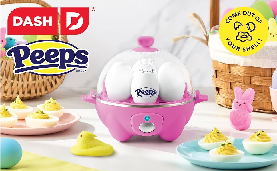 Dash Rapid Egg Coooker, 7 eggs, hard boiled, soft boiled, poached eggs, peeps, bunny, easter