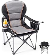 OLIXIS Folding Camping Chair, Portable Collapsible Chair with Cup Holder, Non-Slip Feet, Heavy Du...