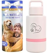 KEWIXY Insulated Dog Water Bottle with Travel Bowl, Dog Lover Gift, Portable Water Bottle Dispens...