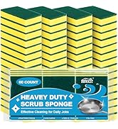 HOMEXCEL Heavy Duty Scrub Sponges Kitchen 60 Count, Extra-Large Sponges for Cleaning Kitchen and ...