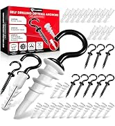 X-CUIRASS [Upgraded] 25 PCS Screw Hooks with Self-Drilling Drywall Anchors, Plastic Expansion Tub...