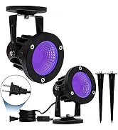 ELEGLO 12W Led Black Lights,Outdoor Blacklight for Landscape Lighting,120V Black Spotlight for Da...