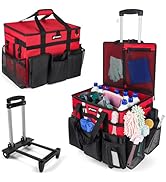 VSHXENG Rolling Cleaning Caddy Bag with Wheels, Large Cleaning Cart Detachable Trolley, Cleaning ...