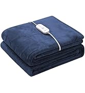Wapaneus Heated Blanket Electric Throw 72" x 84" Full Size with 5 Heating Levels and 10 Hours Aut...