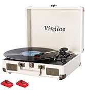 Record Player for Vinyl with Built-in Speakers Bluetooth Output,3 Speed Belt-Driven Phonograph Re...