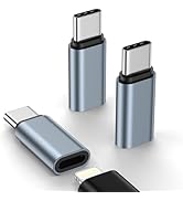 3 Pack Lightning to USB C Adapter for iPhone 16e/16 Pro/16 Pro Max/16 Plus/16/15,USB Type C to Li...