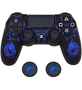 Skin for PS4 Controller, BRHE Anti-Slip Grip Silicone Cover Protector Case Compatible with PS4 Sl...