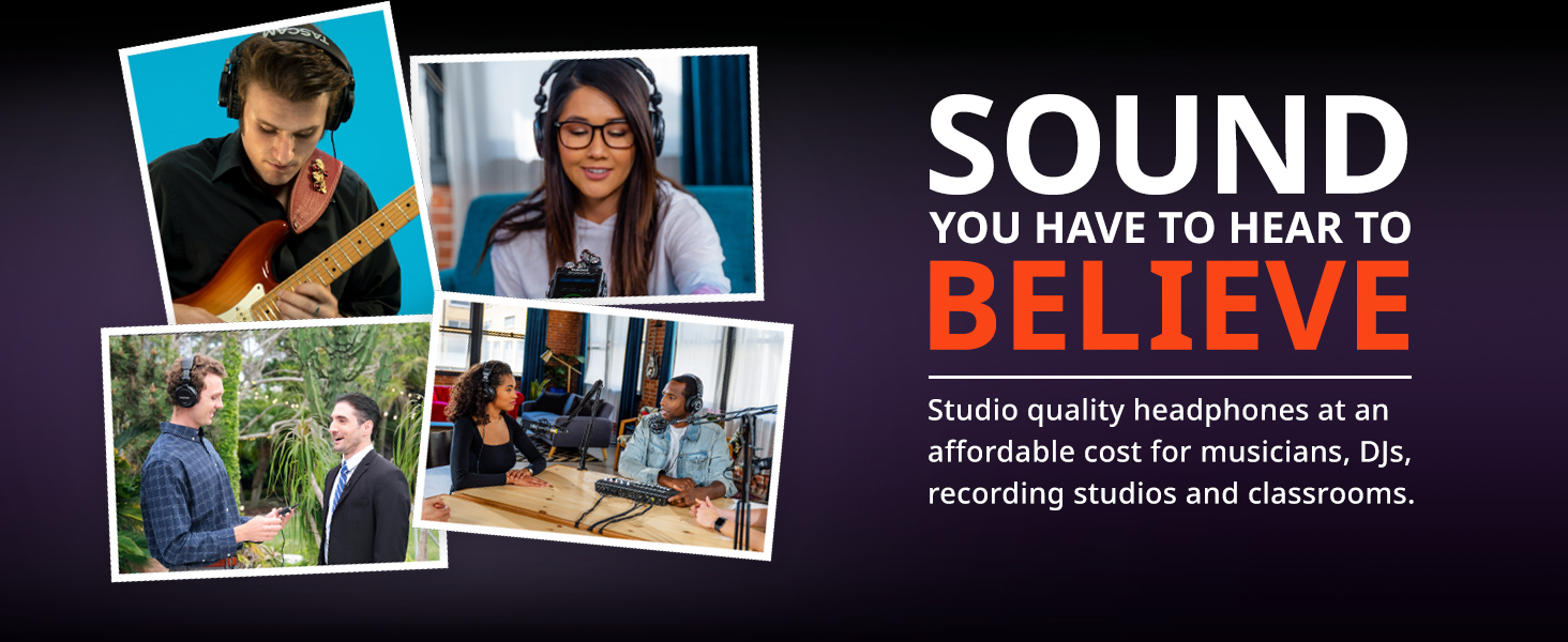 Different photos of the TH-02 headphones in use