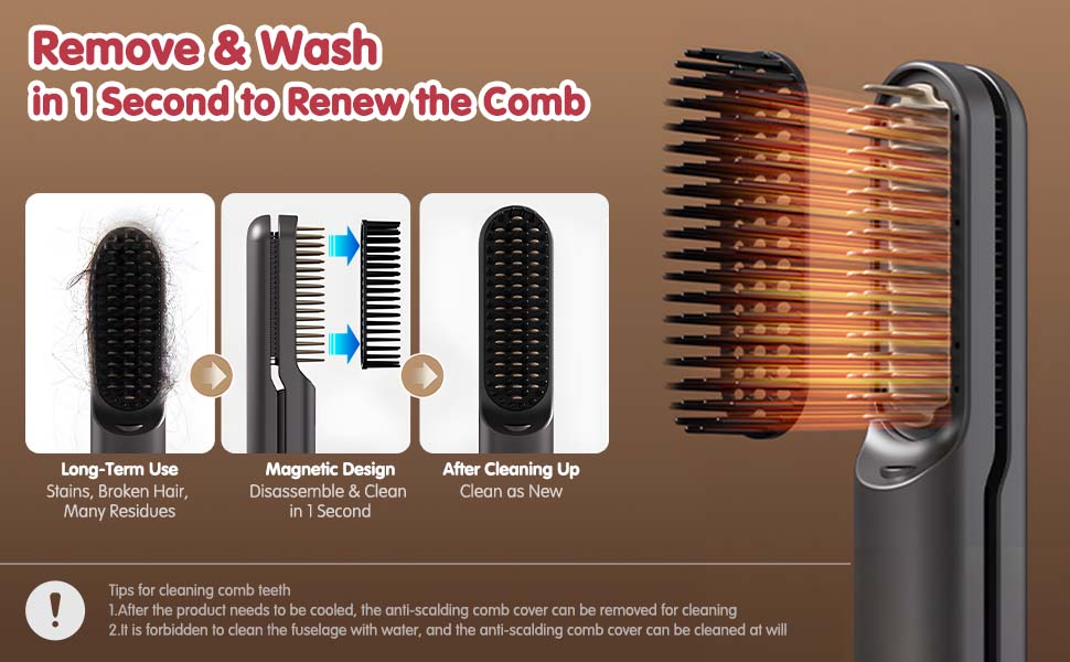 Detachable comb head, making cleaning more convenient