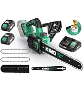 KIMO Brushless Electric Chainsaw 12 Inch Cordless with 4.0Ah Battery &amp; Fast Charger, 54.5 FT/S Po...