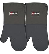 Yutat Silicone Oven Mitts, Oven Gloves with Non-Slip Silicone, 600 Degree Heat Resistant, Soft Co...