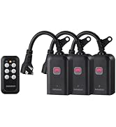 SURAIELEC Outdoor Wireless Remote Control Outlet Kit, Waterproof Remote Power Switch, 15 AMP, 100...