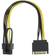YiKaiEn SATA 15 Pin to 8 Pin (6+2 Pin) Male Video Card Power Supply Cable 8.6inch 22cm (1 Pack)