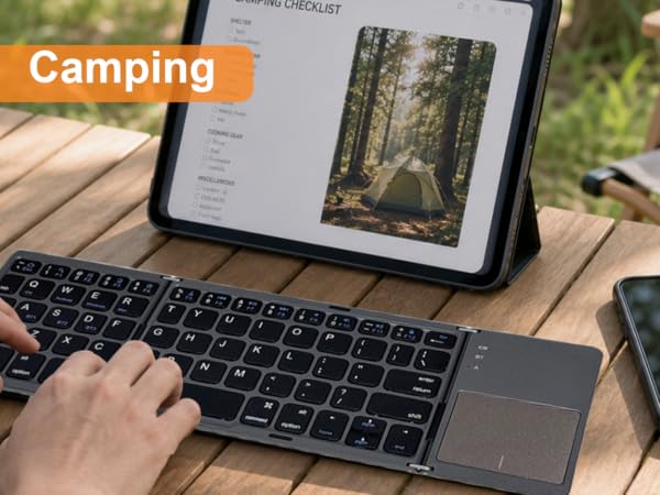 Foldable Keyboard with Touchpad