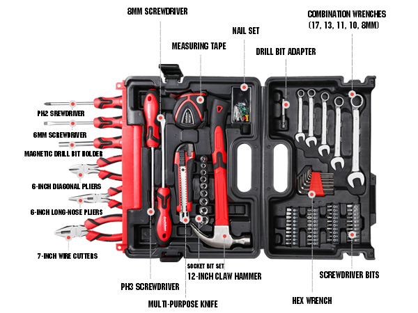 75-Piece Household Tools Kit