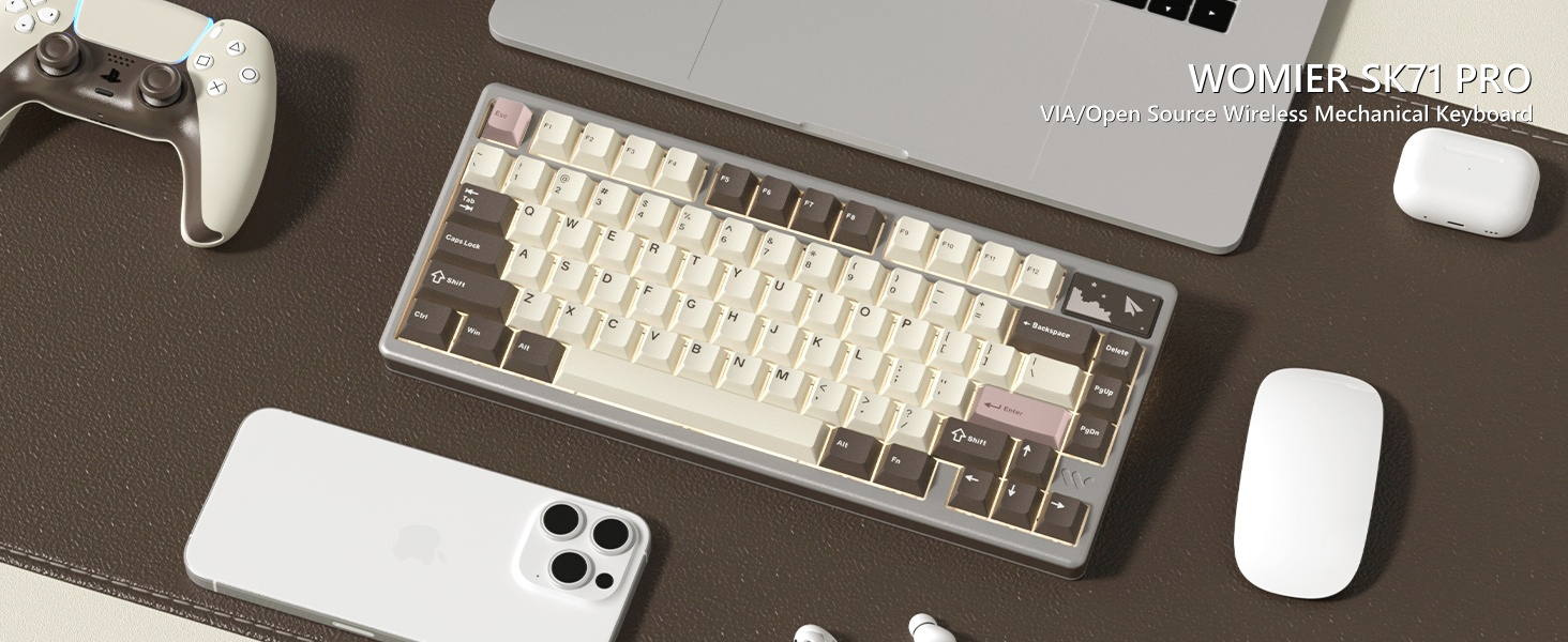 Womier 75% Keyboard Wireless, Creamy Mechanical Keyboard Gaming